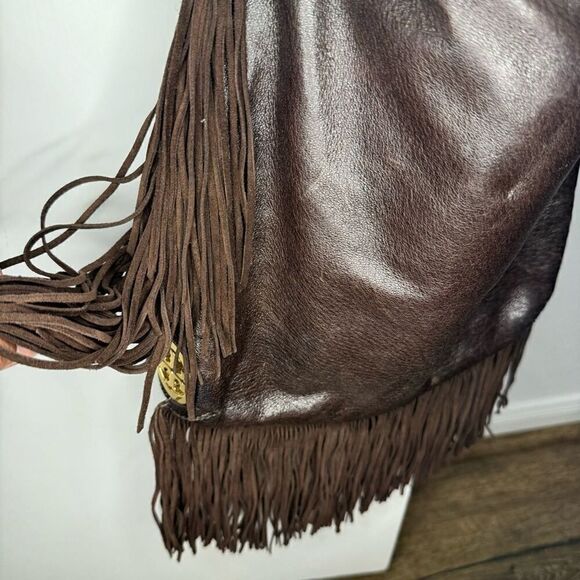 Tory Burch Dark Brown Fringed Leather Suede
Hobo Bag - Picture 4 of 9